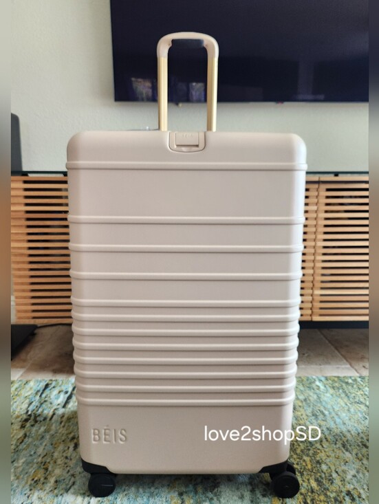 BEIS Handbags - BEIS Large Check In Roller Luggage in Beige NWT Unused